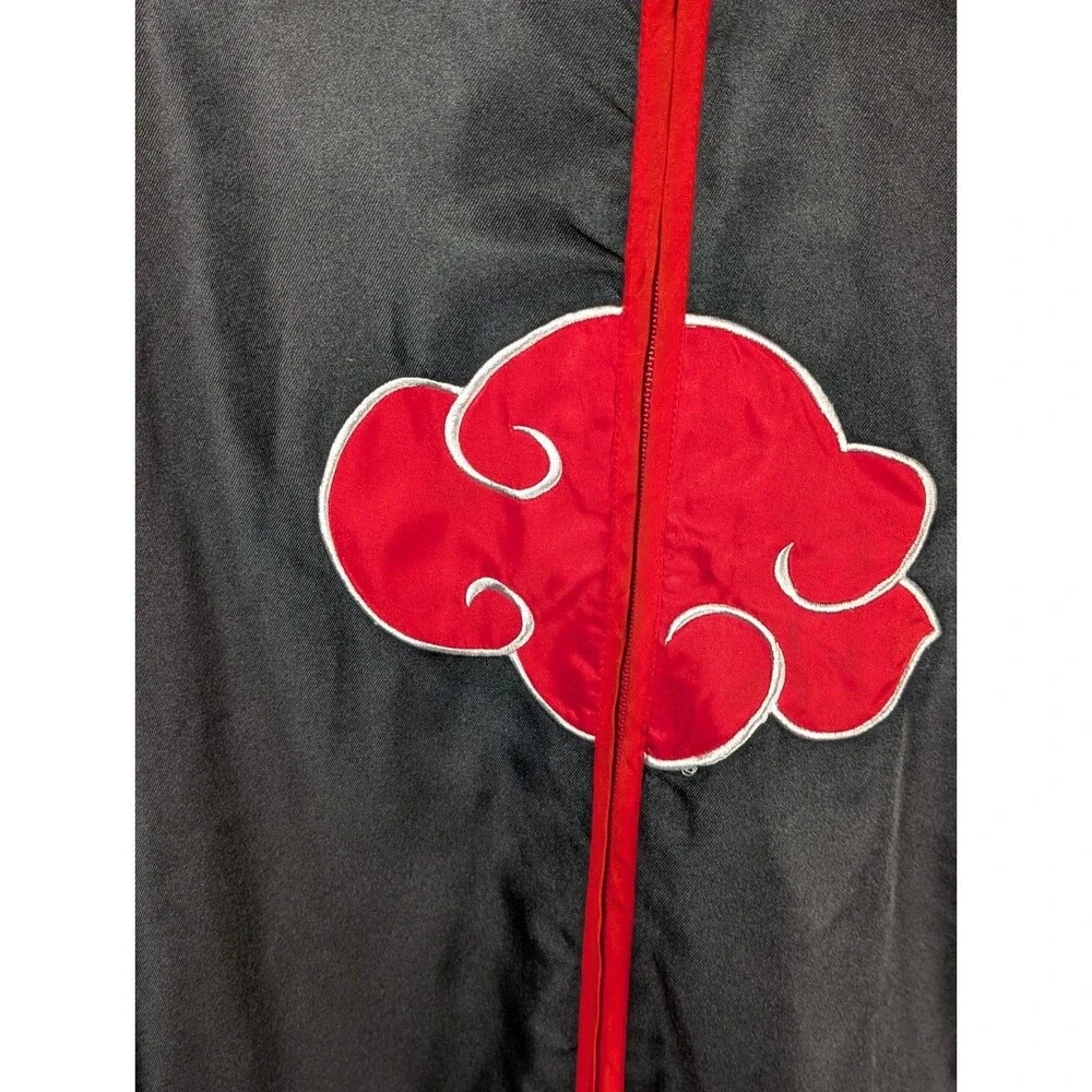 Naruto Shippuden Akatsuki Full Length Cosplay Cloak Robe Black Red XL
